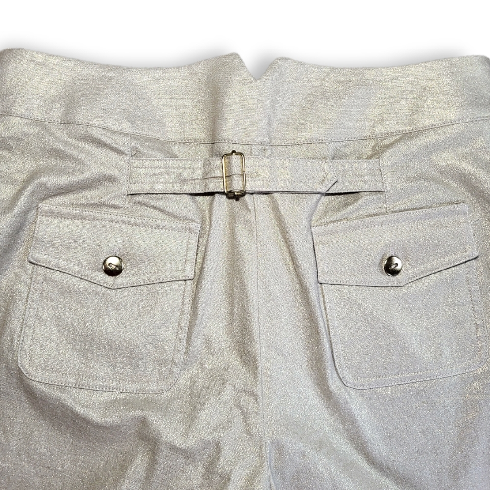 Cache Gold Linen Spandex Cropped Pants Size 6 - image 5